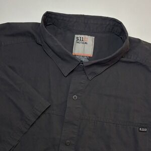5.11 Tactical‎ Gunther Shirt Dark Gray Mens XXl Short Sleeve Snap Front rapidraw